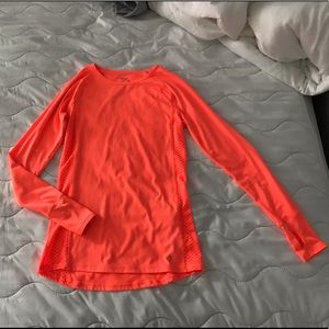 Neon Orange Fitted Long Sleeved Shirt